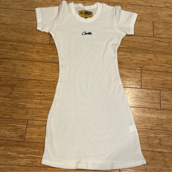Corteiz Allstarz Dress Bodycon White Waffle Knit Dress Women’s M NWOT - Picture 2 of 4